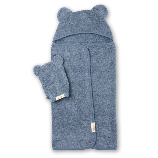 Hooded Towel & Wash Mitt Set- Rain