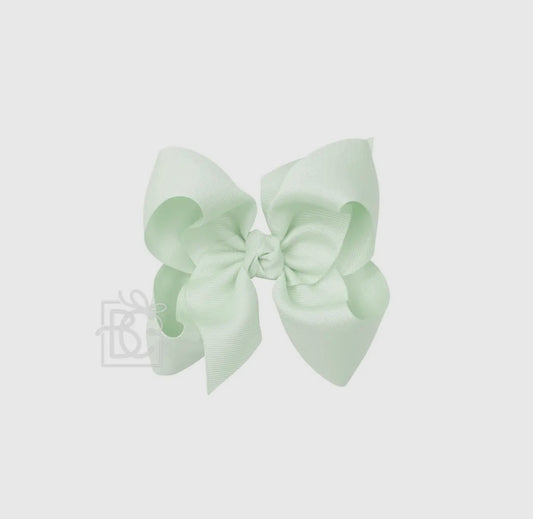 5.5” Grosgrain Bow on Clip- Powder Mint