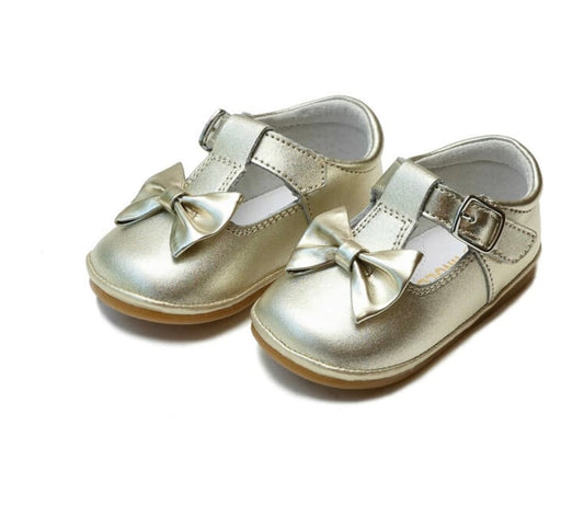Minnie Bow Leather Mary Jane Shoe (Baby)- Gold