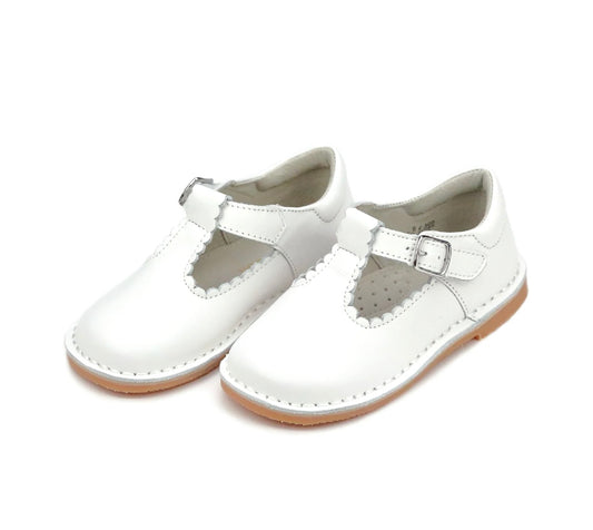 Selina Scalloped T-Strap Mary Jane (Toddler)- White