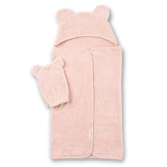 Hooded Towel & Wash Mitt Set- Blush