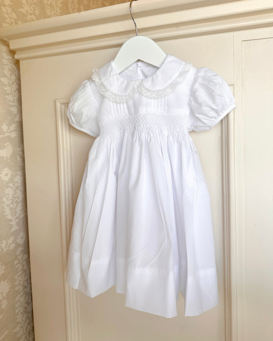 Finley Dress- All White Smocked