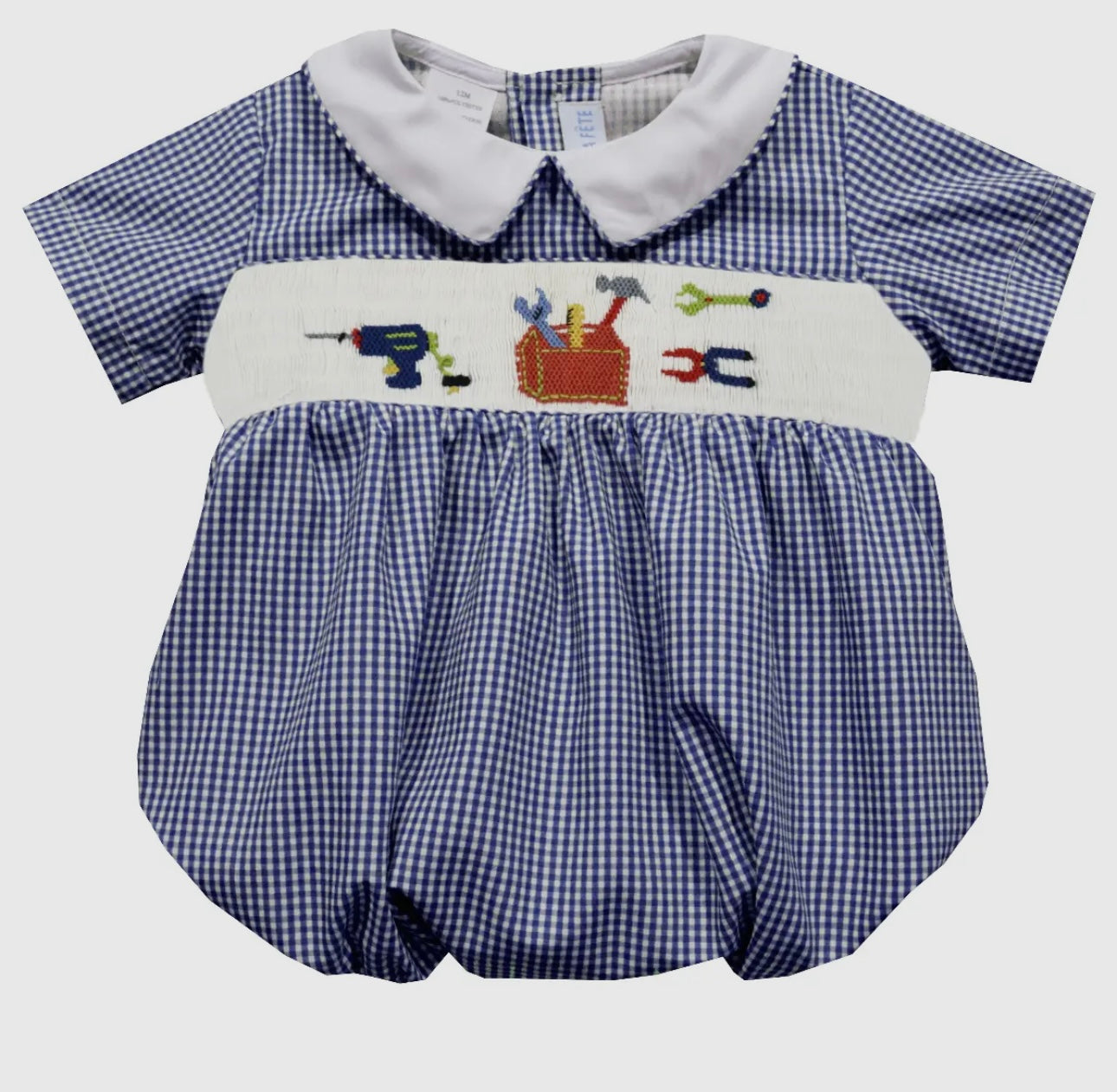 Navy Gingham Tool Time Bubble