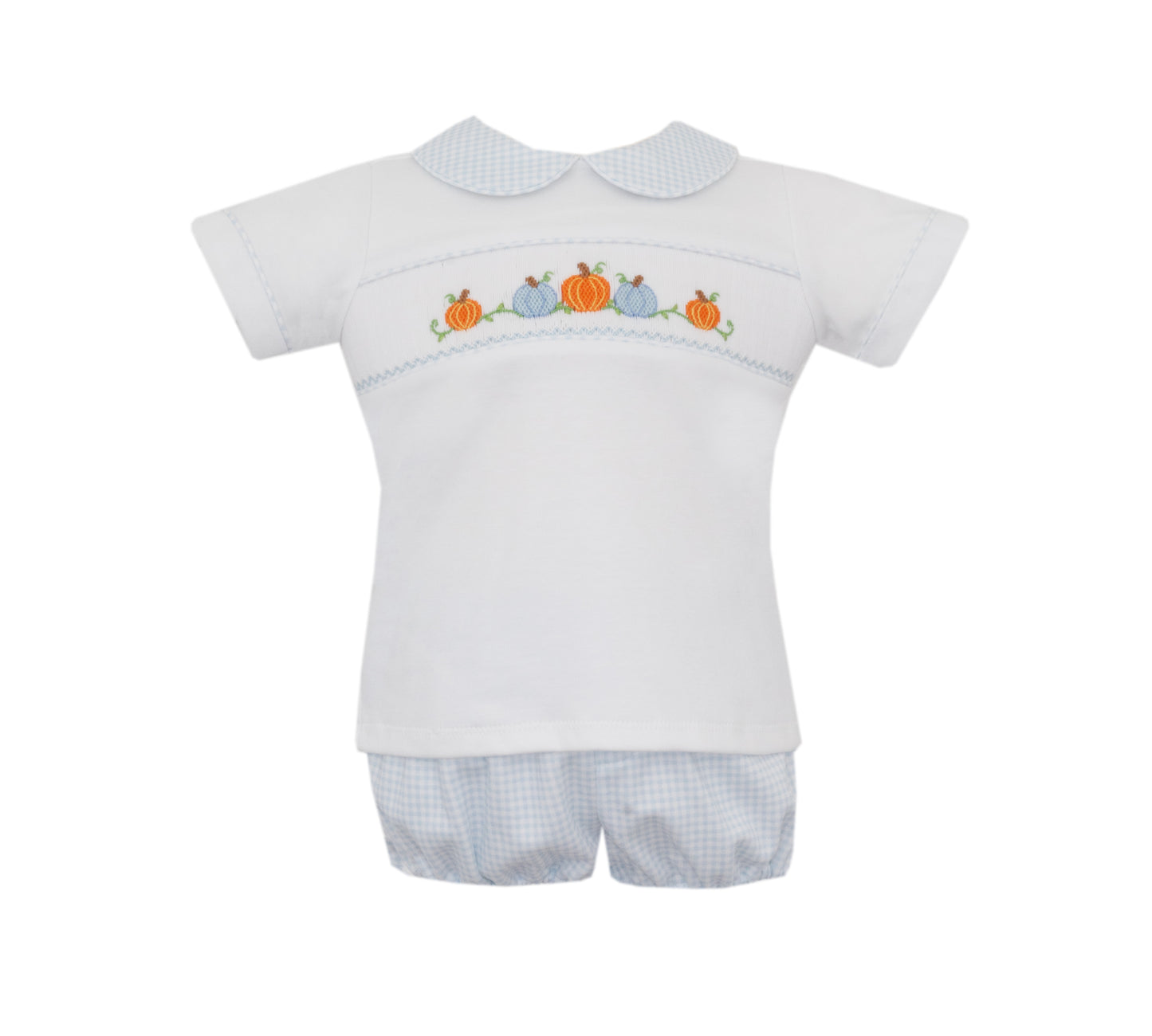 Boys Smocked Pumpkin Knit Diaper Set
