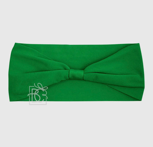 Wide Add-A-Bow Headband- Emerald Green