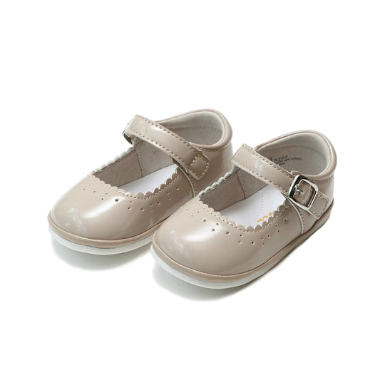 Scarlett Scalloped Mary Jane Shoe (Baby)- Patent Almond
