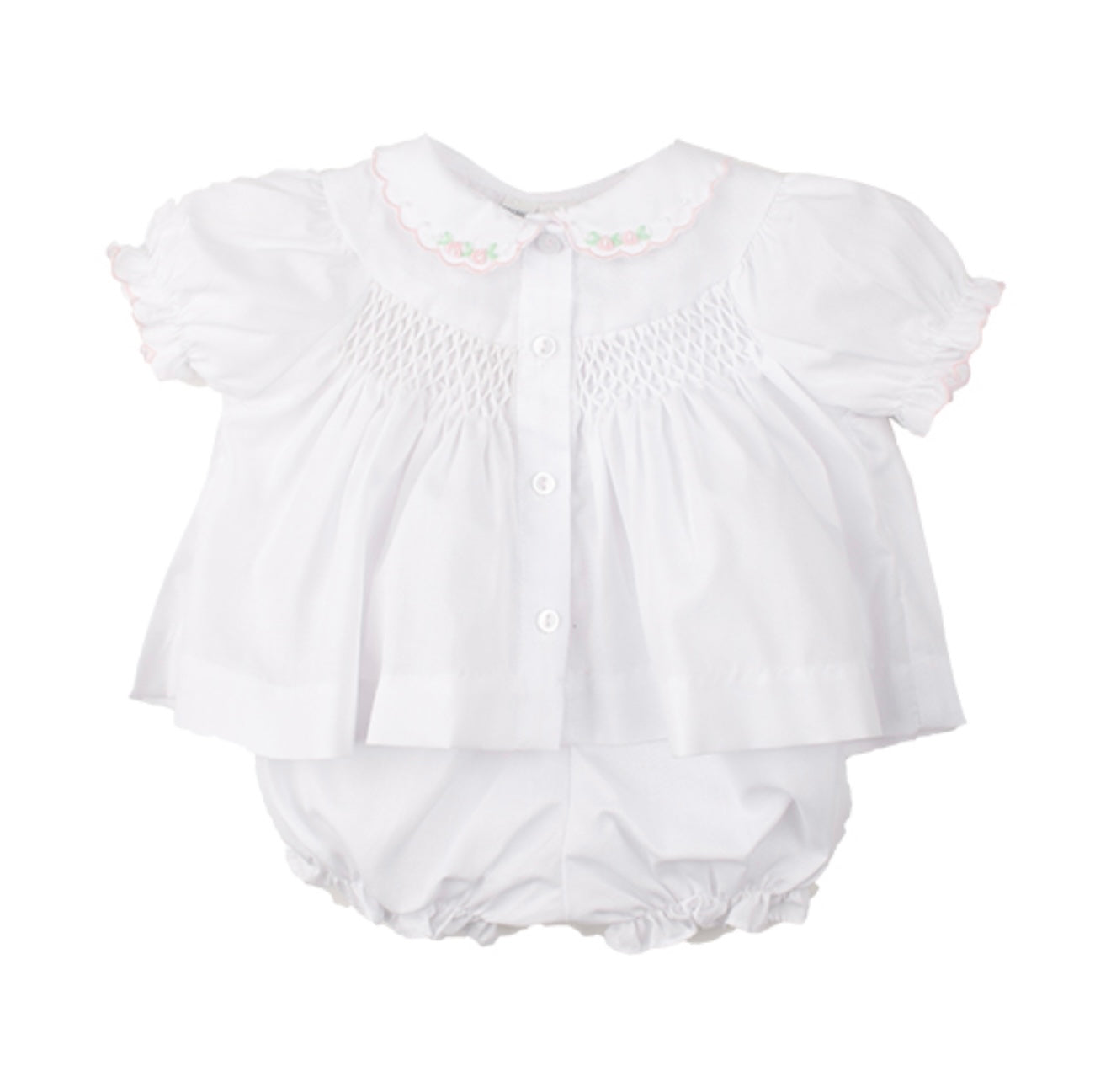 Girls Diaper Set w/ Scalloped Collar