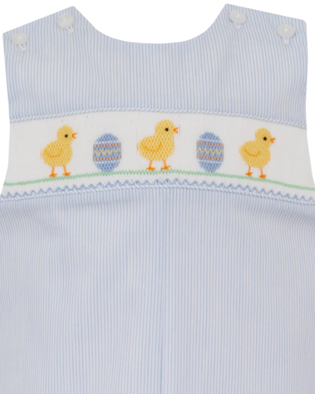 Smocked Easter Chicks Blue Stripe JonJon
