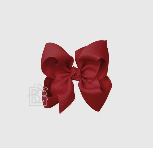 5.5” Grosgrain Bow on Clip- Cranberry