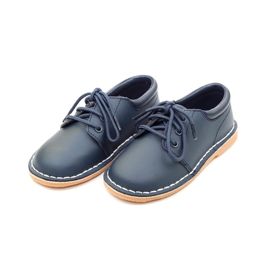 Tyler Leather Lace Up Shoe (Toddler)- Navy