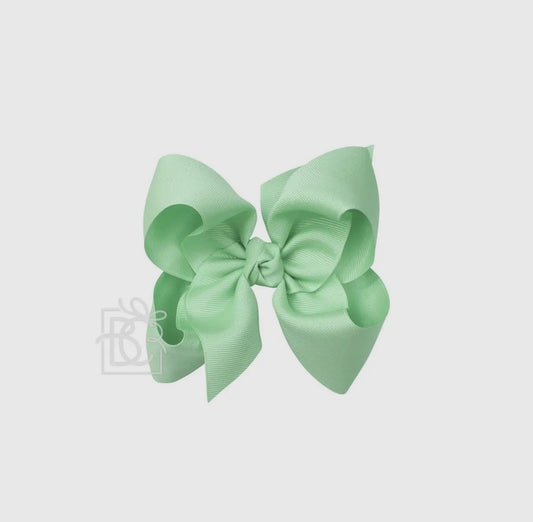 5.5” Grosgrain Bow on Clip- Mint