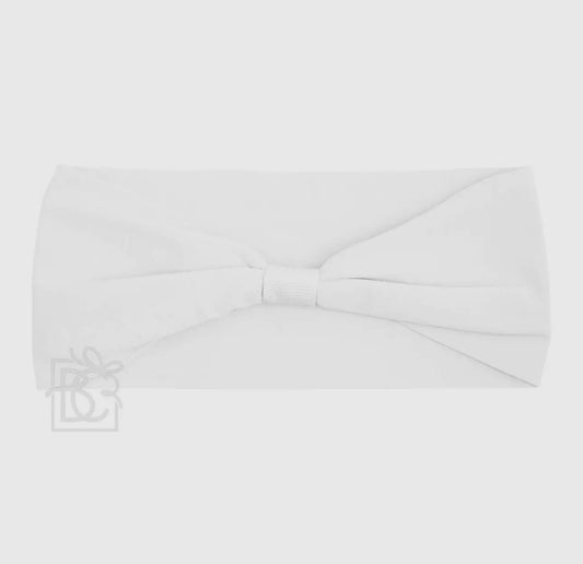 Wide Add-A-Bow Headband- White