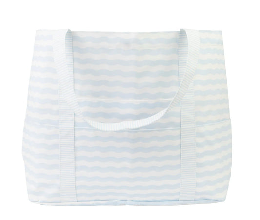 Beach Tote- Blue Wave w/ Blue Trim