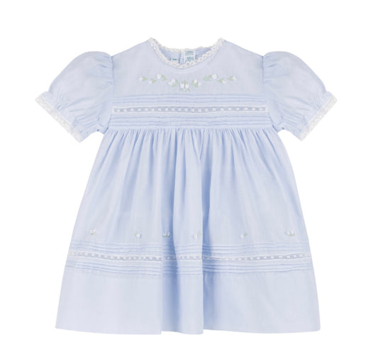 Floral Bullions Dress- Light Blue