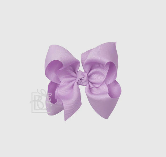 5.5” Grosgrain Bow on Clip- Light Purple