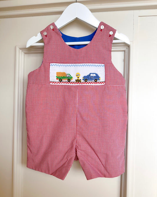 Red Hand-Smocked Truck & Car Jon Jon