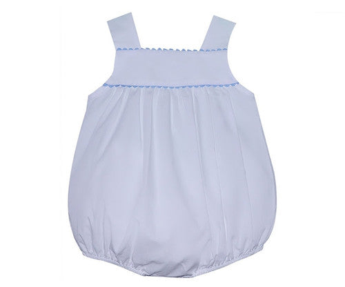 Blake Boy Bubble- White w/ Blue Trim
