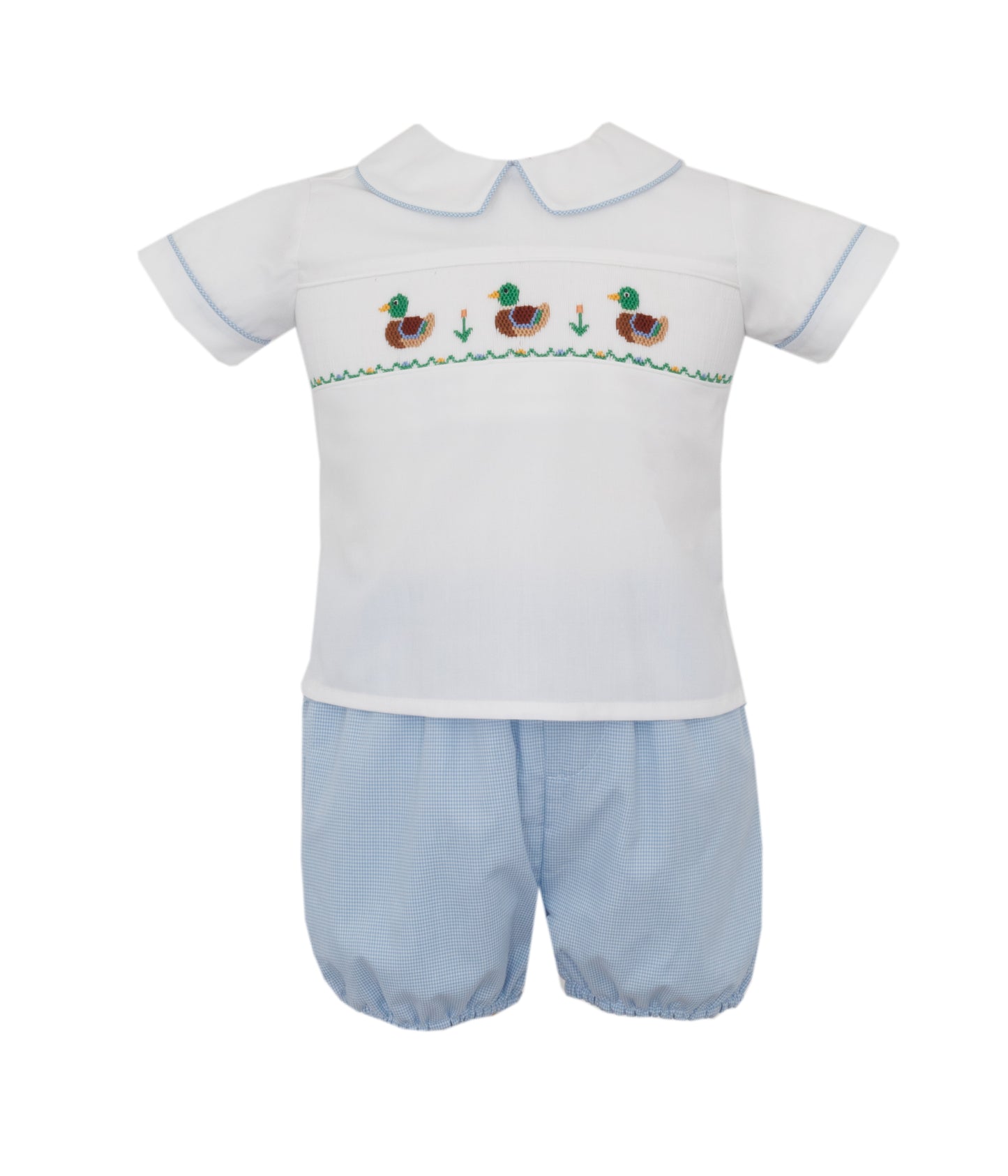 Boys Smocked Mallard Duck Diaper Set