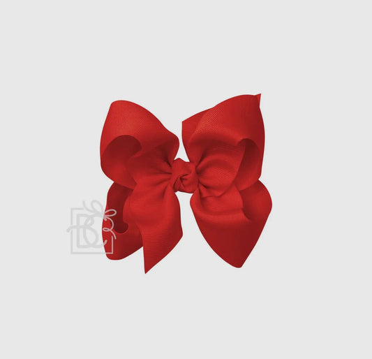5.5” Grosgrain Bow on Clip- Red