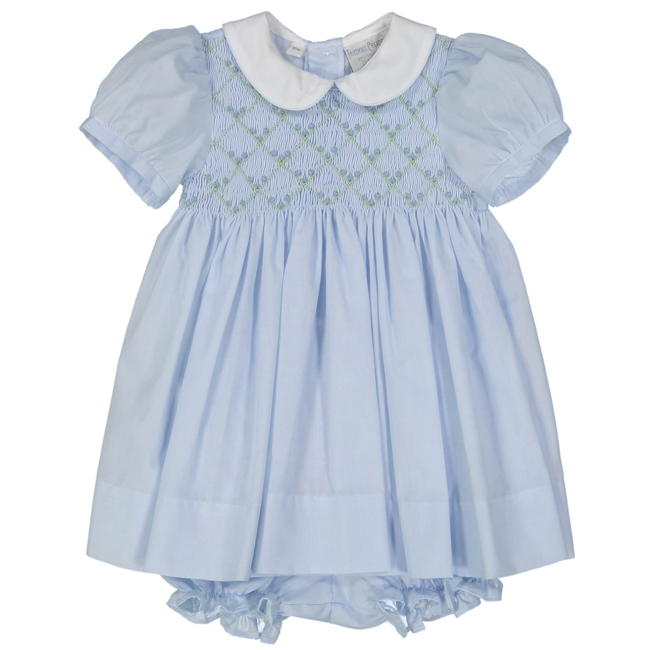 Girls Rosebud Diamond Smocked Dress