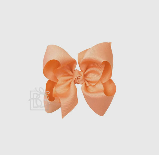 5.5” Grosgrain Bow on Clip- Creamsicle