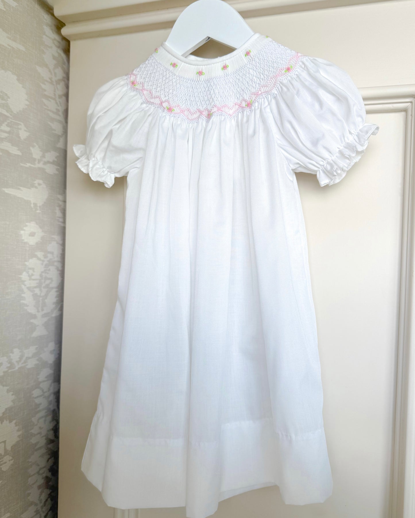 Ivory Smocked Bishop Dress