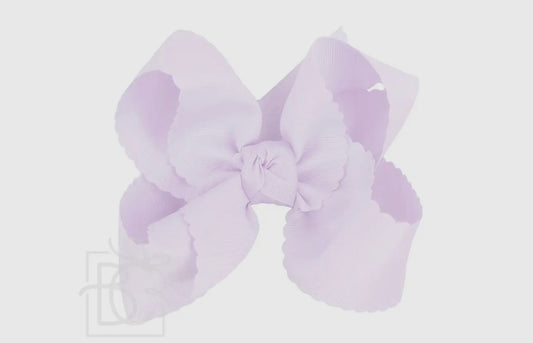 5.5” Scalloped Edge Bow on Clip- Powder Orchid