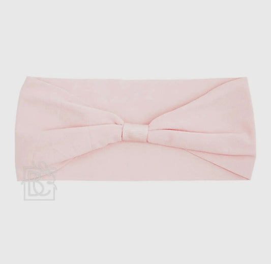 Wide Add-A-Bow Headband- Light Pink