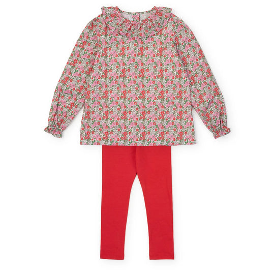 Emma Girls’ Legging Set- Floral Noel