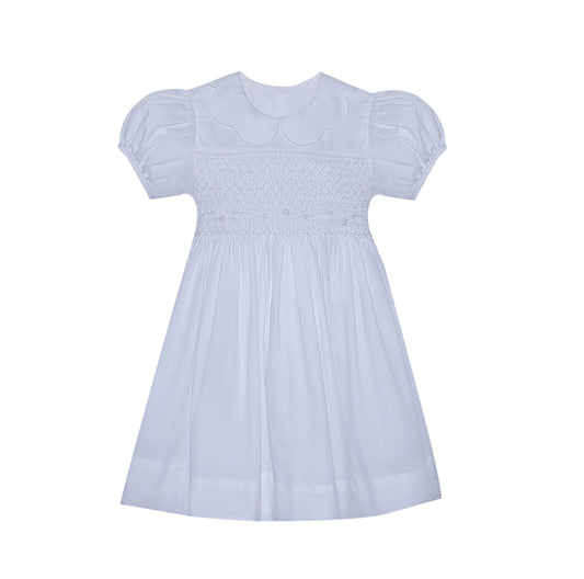 Finley Dress- All White Smocked