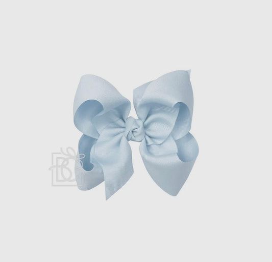 5.5” Grosgrain Bow on Clip- Light Blue