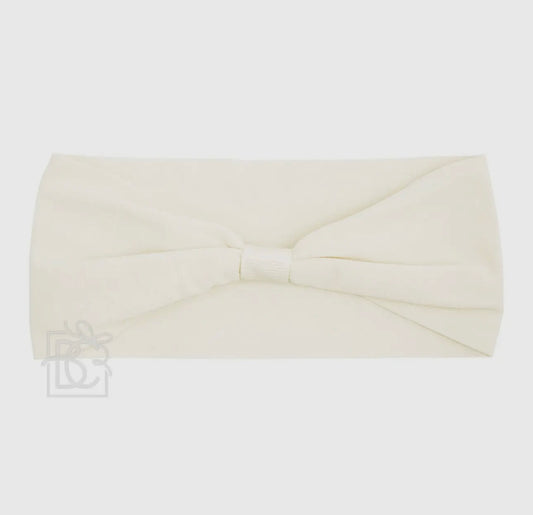 Wide Add-A-Bow Headband- Antique White