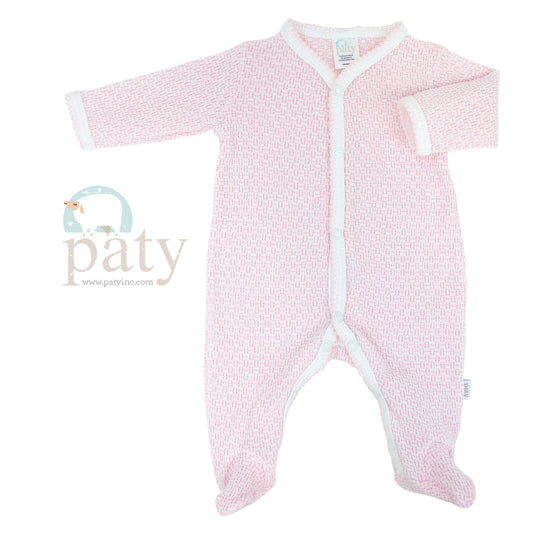 Solid Knit Footie- Pink