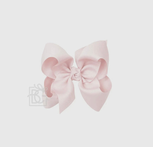 5.5” Grosgrain Bow on Clip- Light Pink