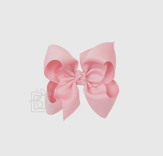 5.5” Grosgrain Bow on Clip- Pink