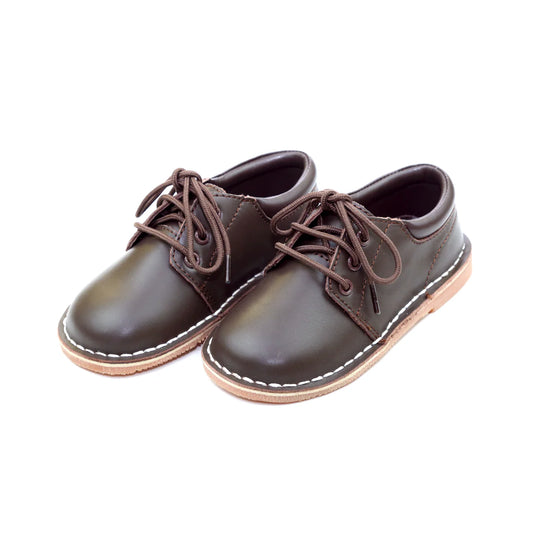 Tyler Leather Lace Up Shoe (Toddler)- Dark Brown