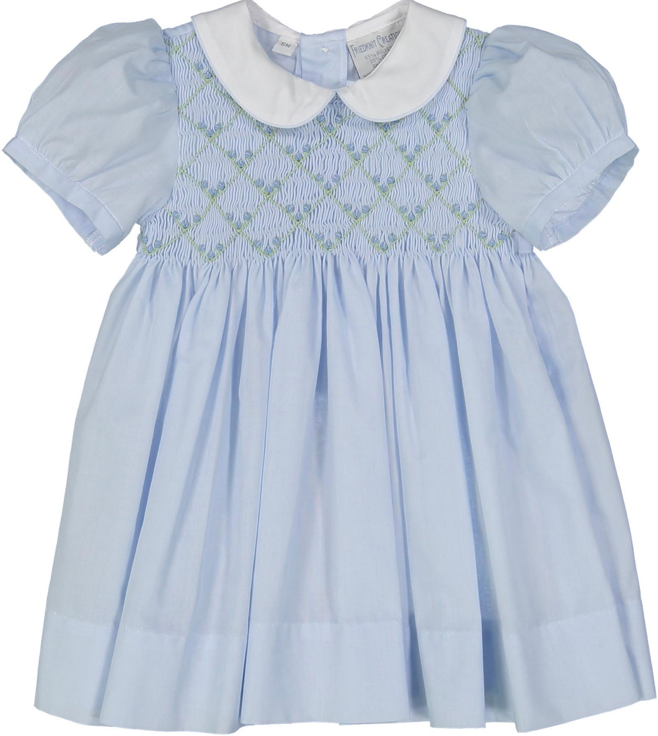 Girls Rosebud Diamond Smocked Dress