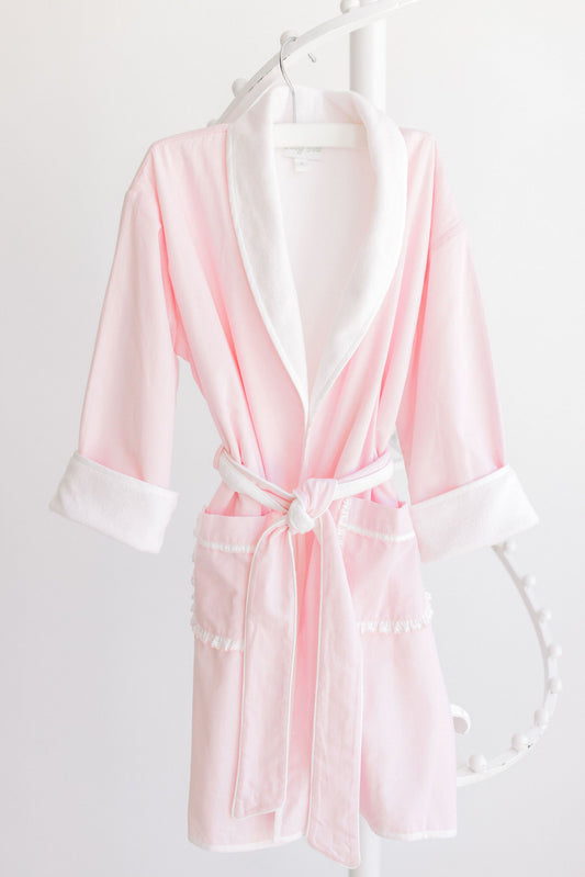 Girls Bathrobe- Pink Pinstripe