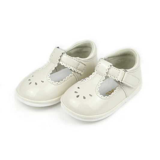 Dottie Scalloped T-Strap Mary Jane Shoe (Baby)- Patent Cream